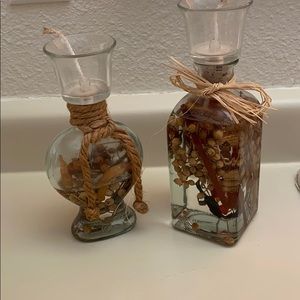 Oil wick candles decanters